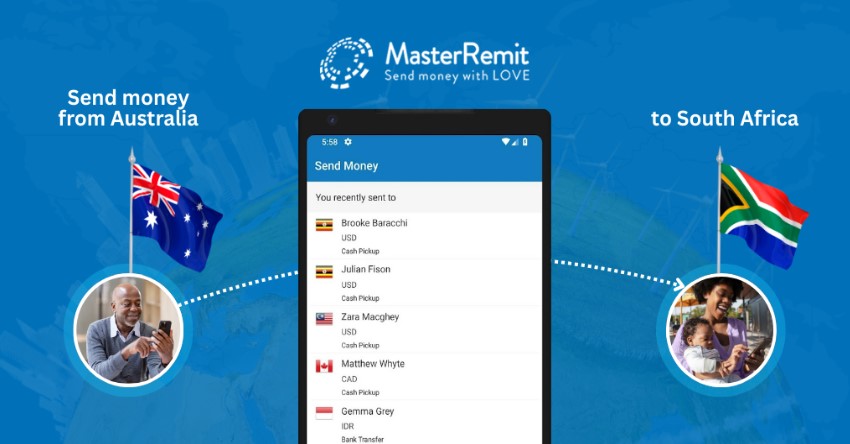 Send money from Australia to South Africa with MasterRemit.